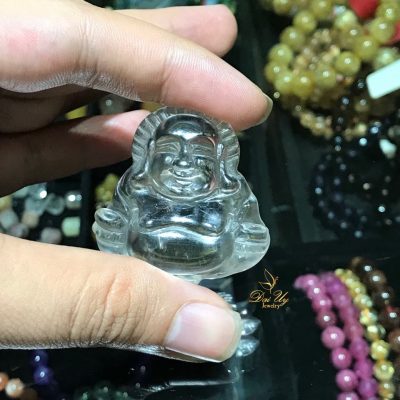 Phật di lạc thạch anh trắng